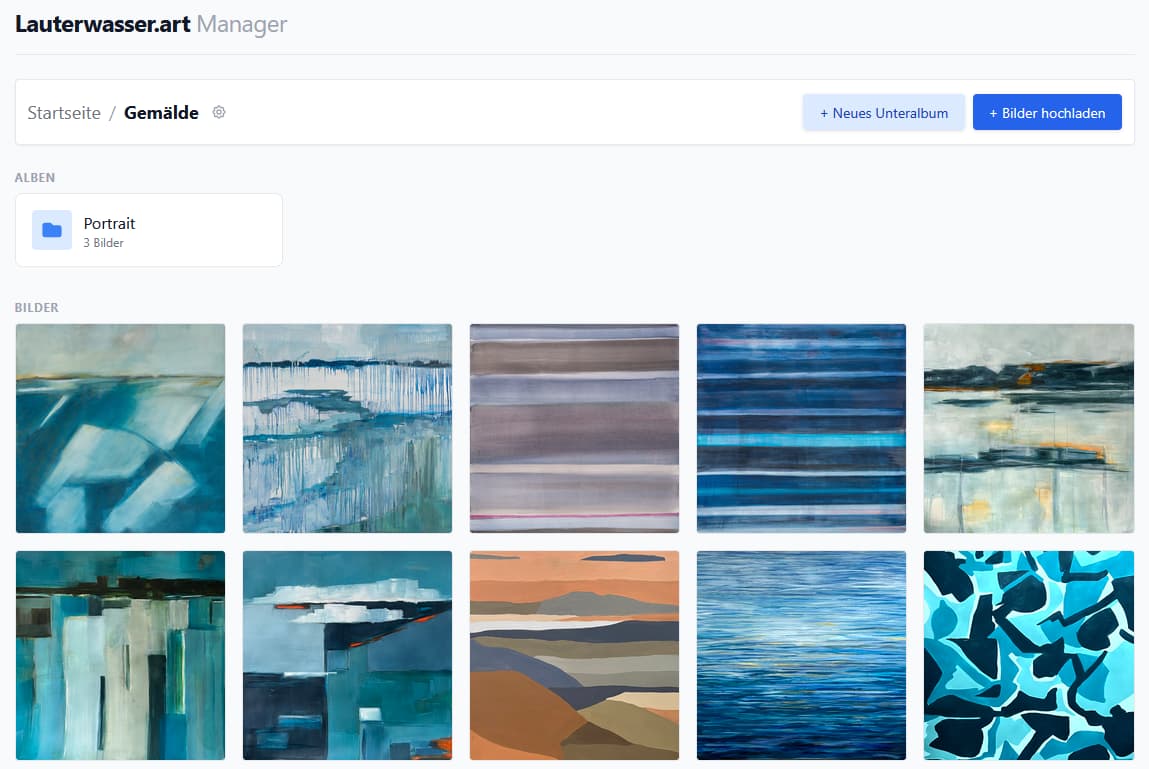 Screenshot des Galerie Managers
